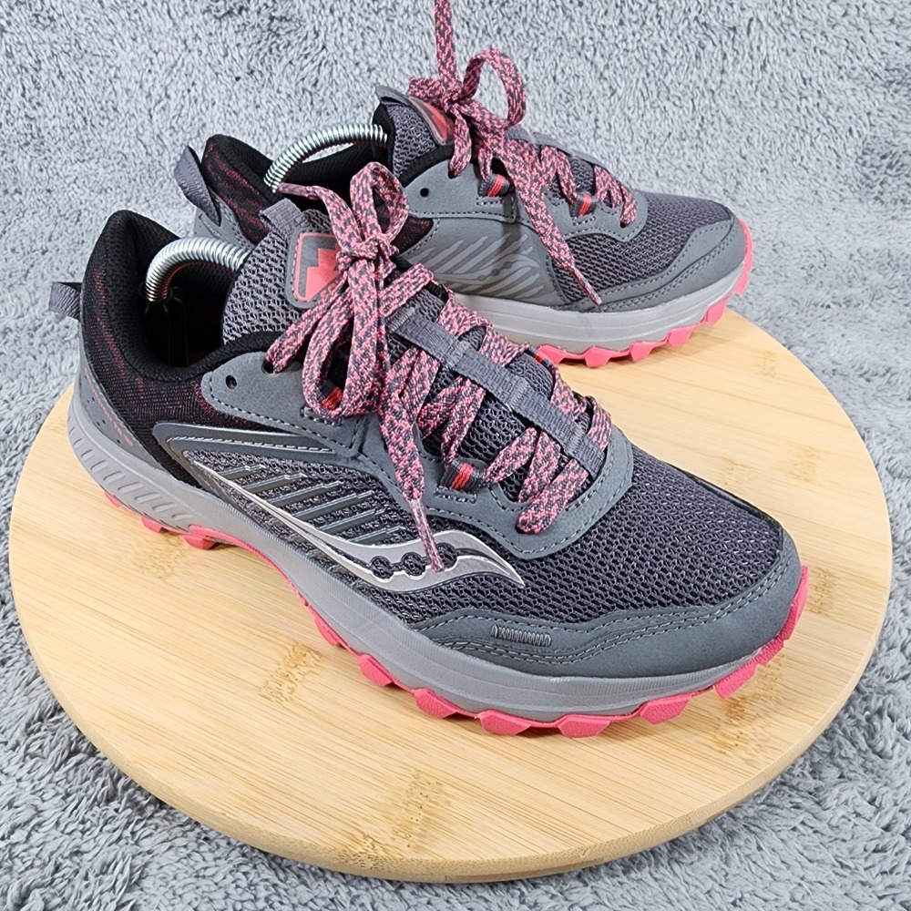 Saucony Excursion TR 15 Womens 7.5‎ Gray Trail Running Shoes Sneakers Mesh Upper